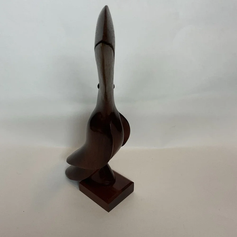 Vintage Brazil Wood Hand Carved Toucan Sculpture Figurine Statue Glass Eyes 9,5